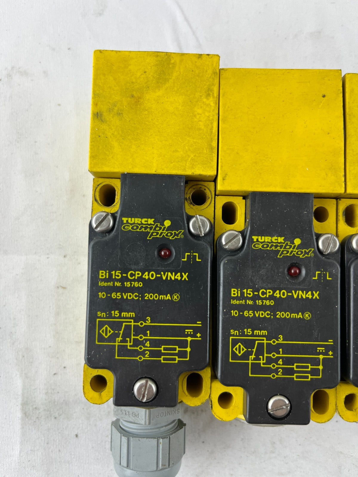 3x Turck Bi 15-CP40-VN4X Proximity Sensor 15mm 10-65VDC Inductive Bundle USED
