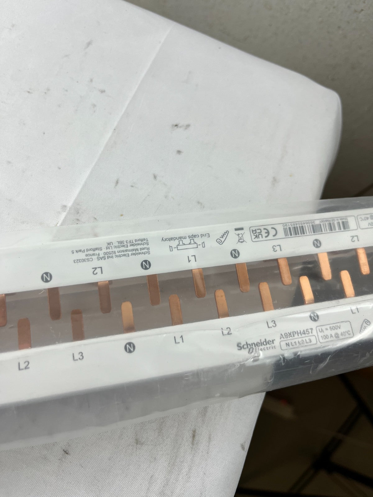 Schneider Acti9 A9XPH457 3L+N 100A 415V 57‑Module Comb Busbar Lot of 2x New