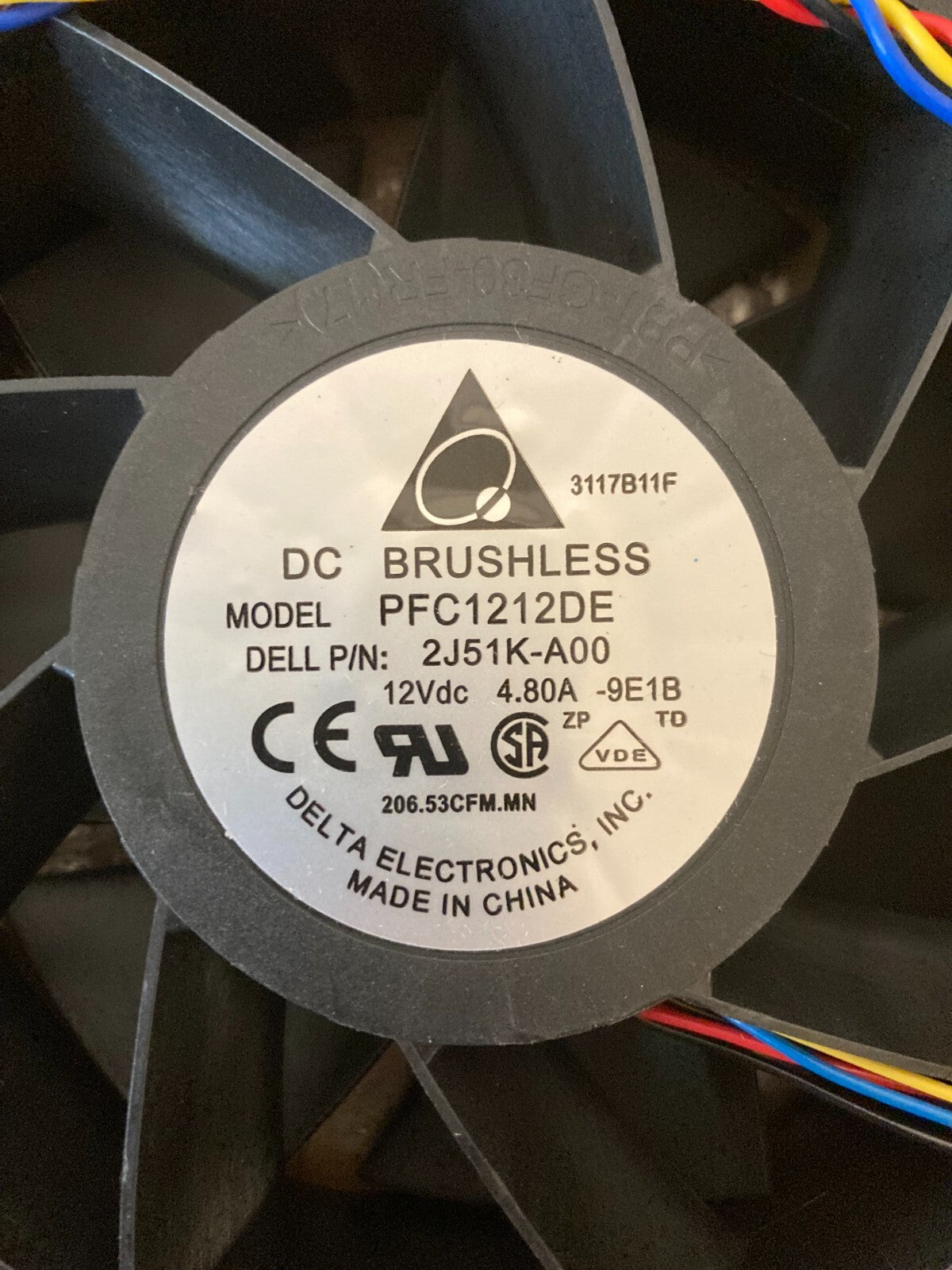 Delta Electronics DC Brushless Fan PFC1212DE 12V 4.80A High Performance Cooling