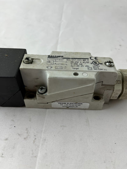 Balluff BES 517-223-M4-E Unisensor Inductive Sensor 20-250V AC/DC 20-25mm Used
