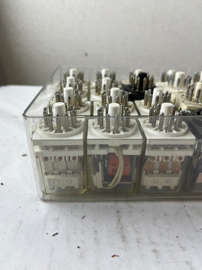 Schrack MT323024 24V Plug-In Relay Lot 32 pcs + 11-Pin Relay Sockets Industrial