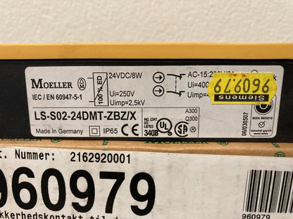Moeller LS-S02-24DMT-ZBZ/X Safety Position Switch 24VDC IP65 Made in Germany