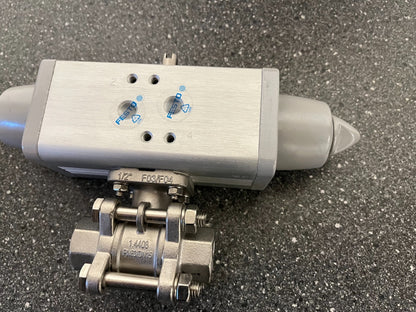 Festo VZBA-1/2"-GG-63-T-22 Pneumatic Ball Valve Actuator Assembly, Stainless
