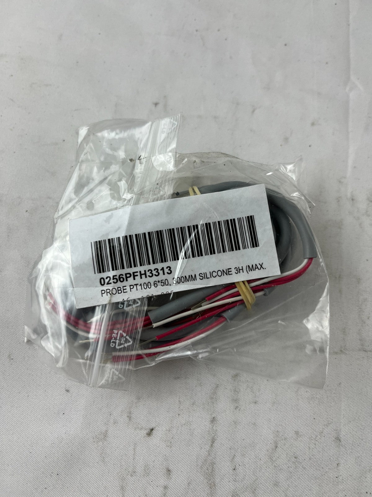 PT100 Temperature Probe 0256PFH3313 6×50mm 3000mm Silicone Cable 3‑Wire New