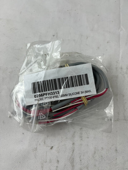 PT100 Temperature Probe 0256PFH3313 6×50mm 3000mm Silicone Cable 3‑Wire New