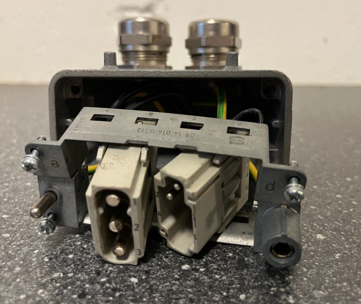 Harting Han Industrial Connector with Mixed Power & Data Modules - Used