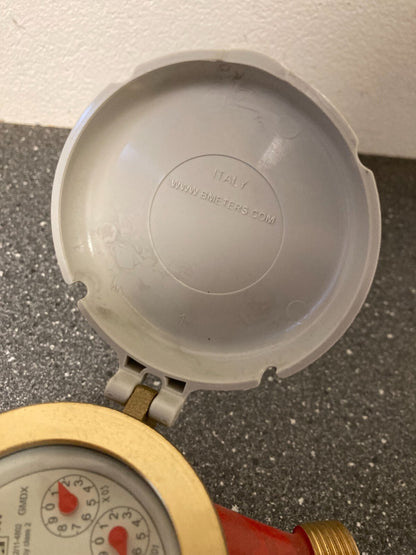 B METERS Water Meter MAR18 AC83, GSD8 130mm Italy Qn 1.5 m³/h in Red