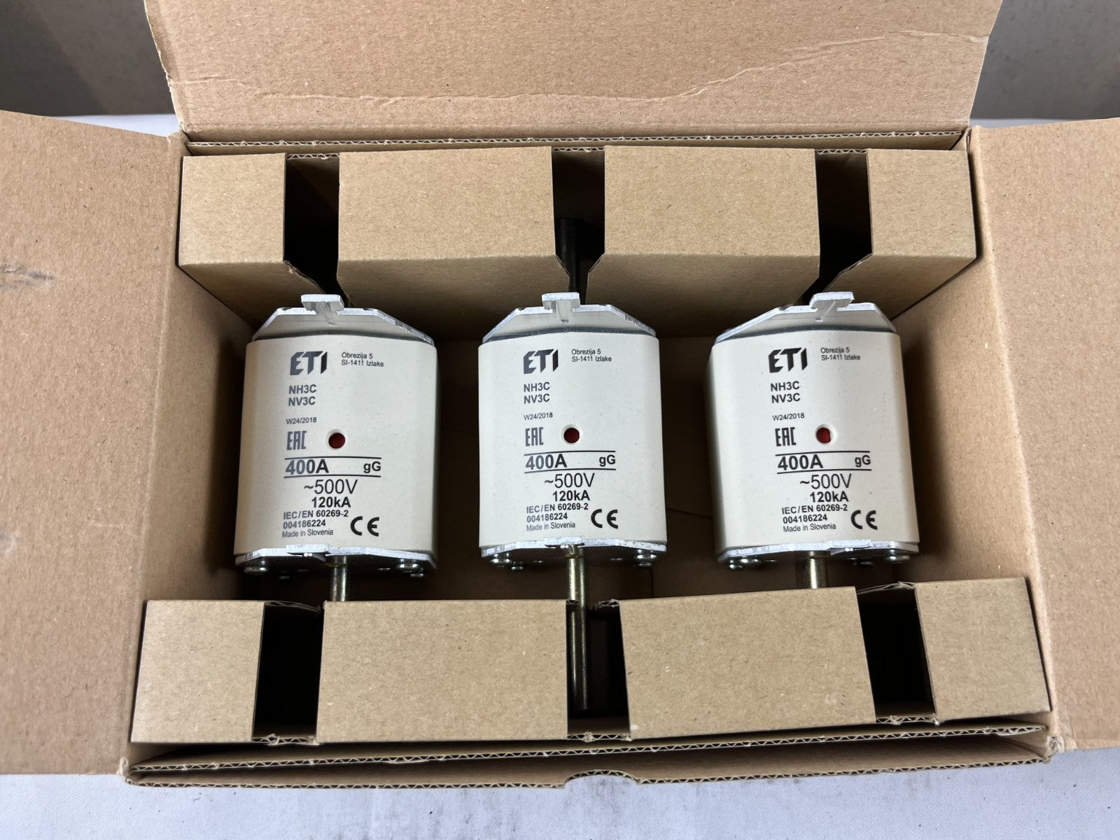 3x ETI NH3C 400A 500V gG NH3 Fuse Links Bals 93181 Box New Never Used