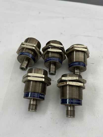 Bundle of 5x Telemecanique XS1N30PA349D Inductive Proximity Sensors M30 20mm