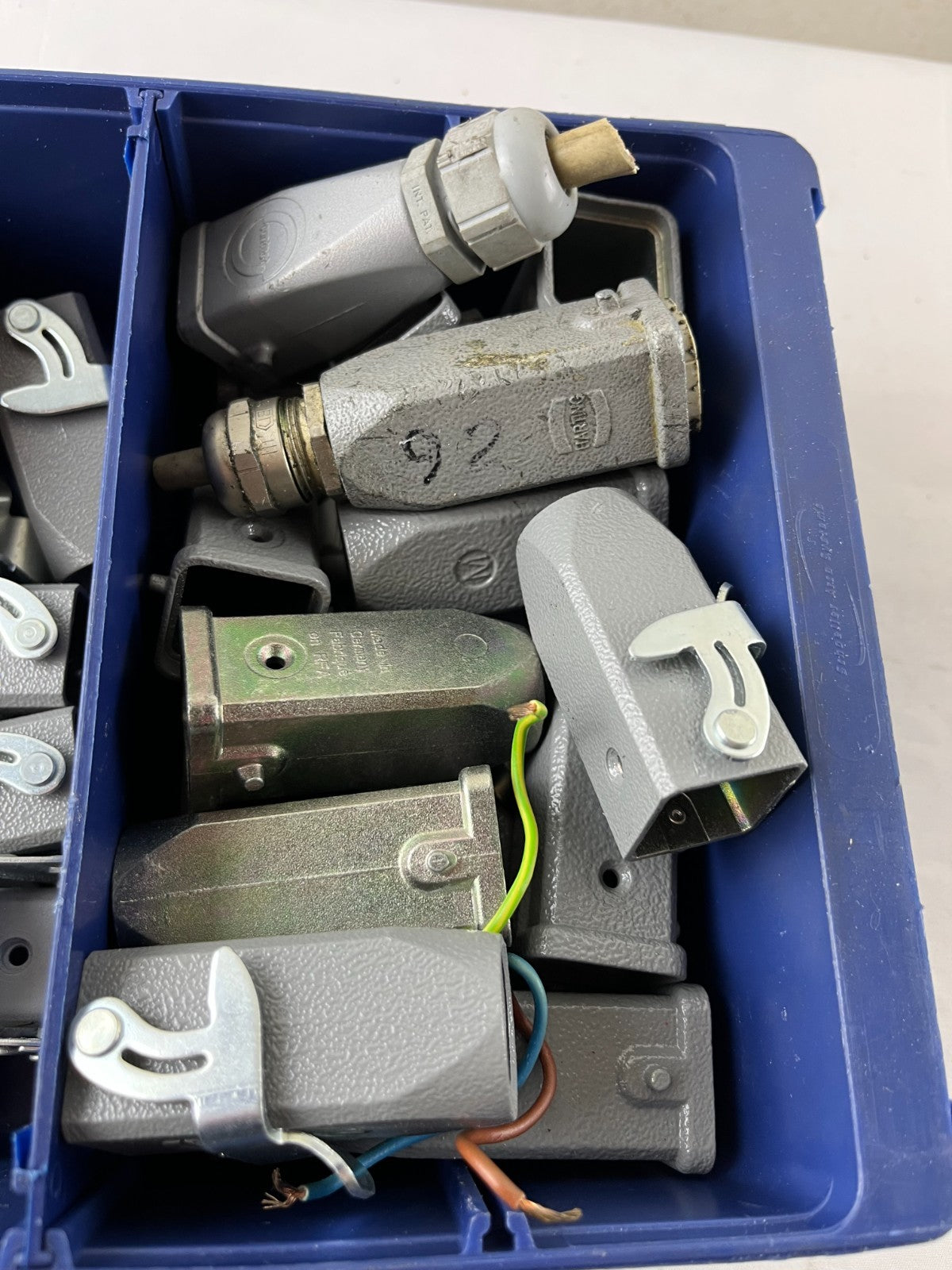 Harting Han 3A Side Entry Hood Connector Lot, Mixed Sizes, Used Bundle Spares