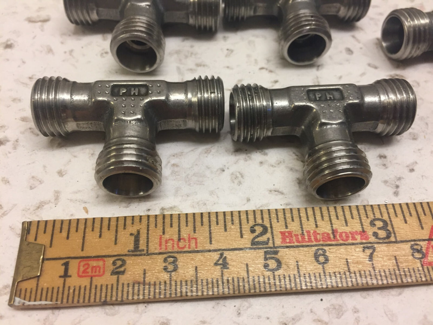 Parker Hannifin PH 71 Union Tee 5x pcs Lot of Used Stainless Steel Fittings