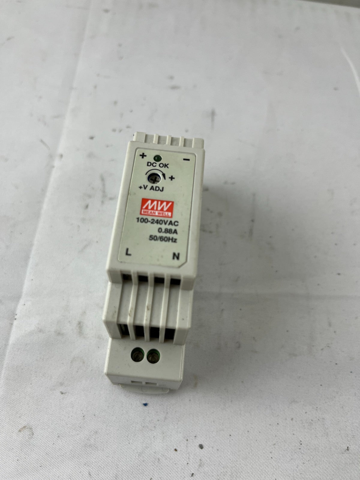 Mean Well DR-15-24 DIN Rail Power Supply 100–240VAC 24VDC 0.63A Used Spare Part