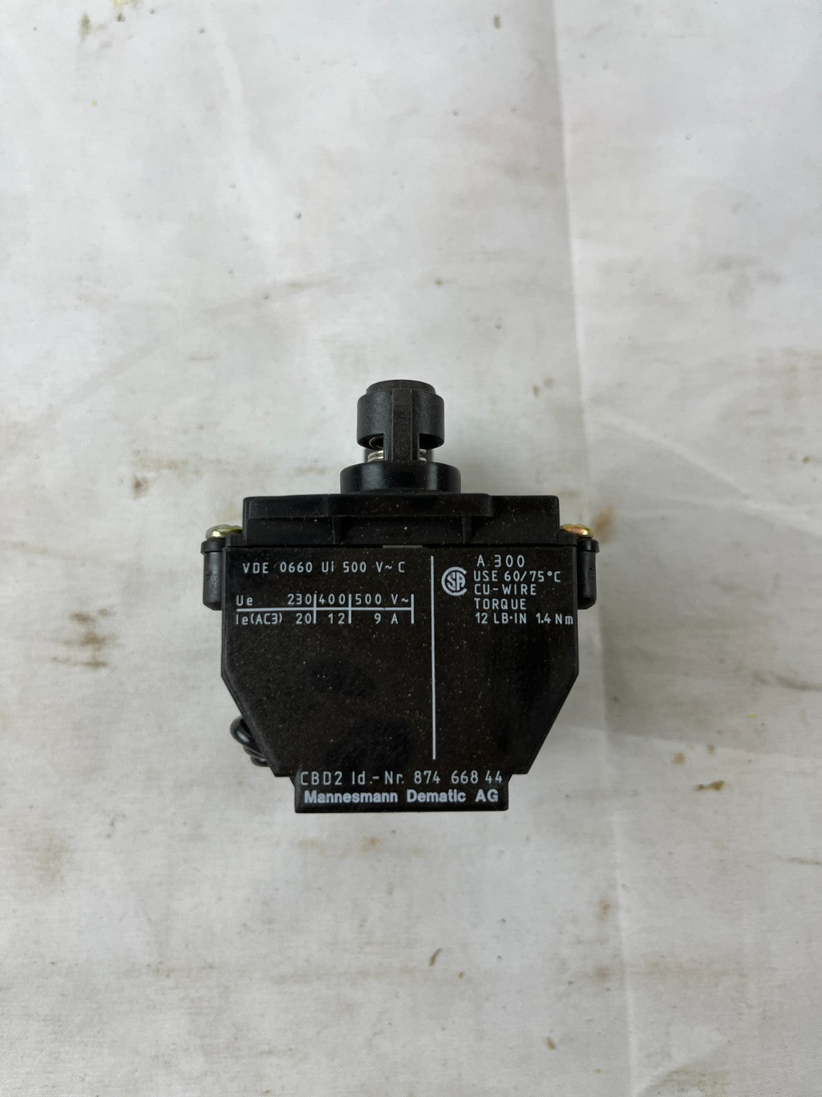 Mannesmann Dematic CBD2 Pushbutton Contact Block 87466844 20A New NOS