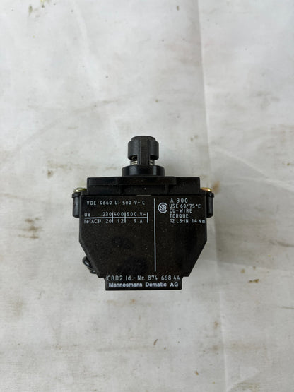 Mannesmann Dematic CBD2 Pushbutton Contact Block 87466844 20A New NOS