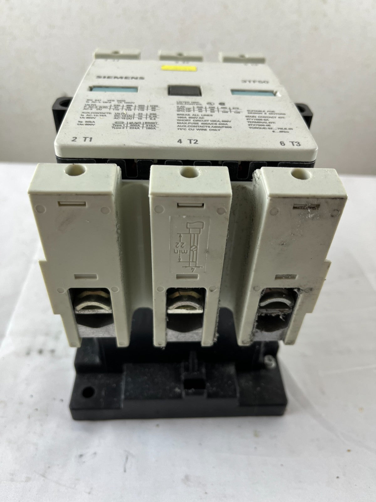 Siemens 3TF50 World Series Power Contactor 3-Pole 110A 600V With Coil Used