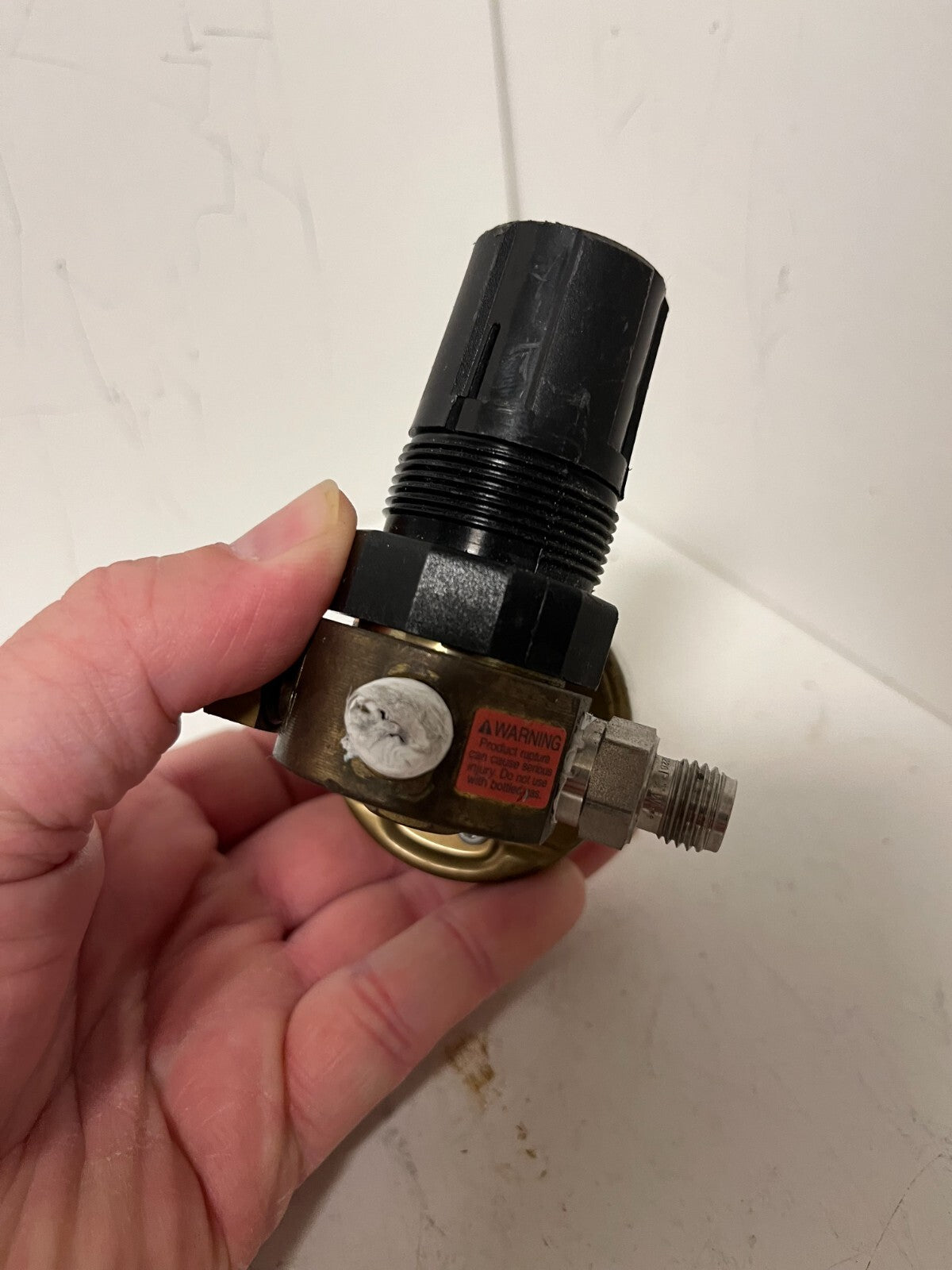 Oxygen Pressure Regulator 0–10 bar WIKA Gauge Inline Brass Used Working