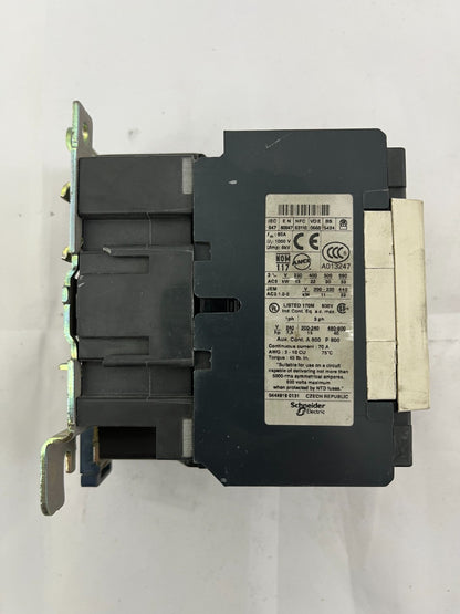 Telemecanique LC1 D50 (LC1 D5011) AC Contactor, 80A 3P, Schneider Electric, Used
