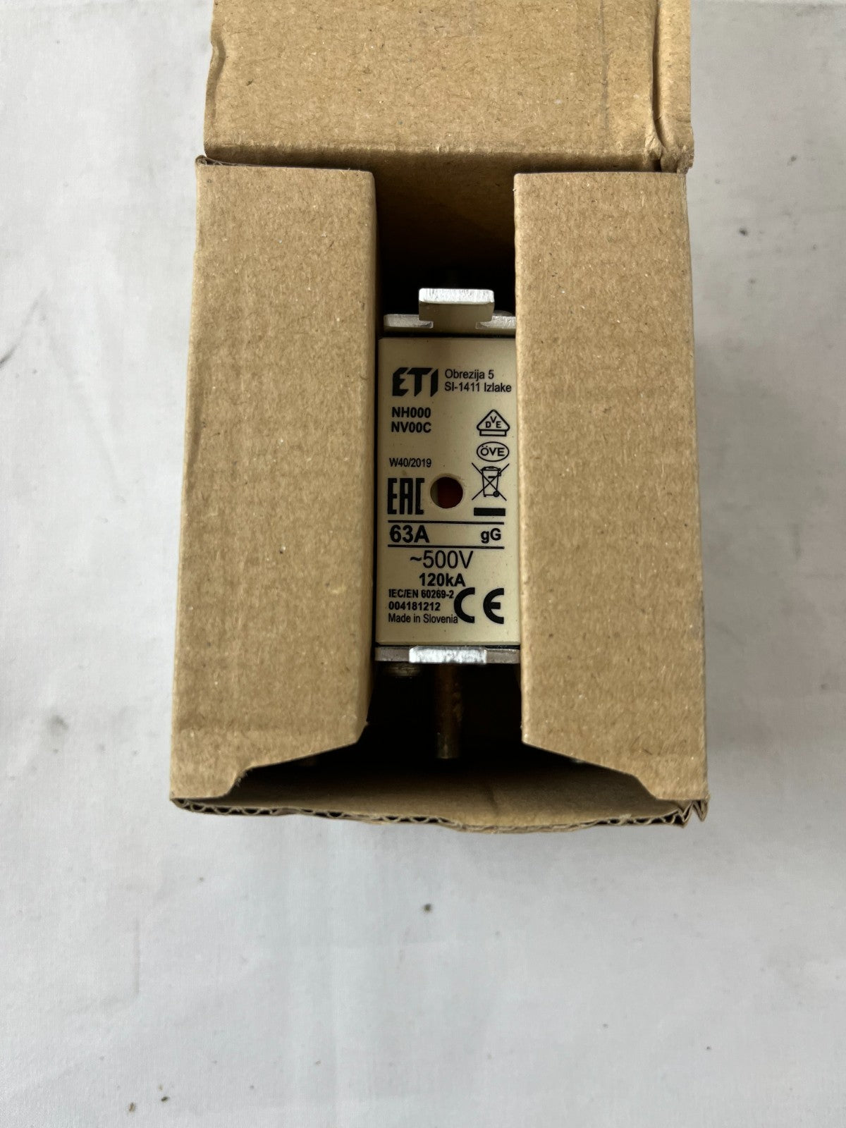 ETI NH000 Fuse Link 63A 500V gG NH Fuse 004181212 3pcs New in Box