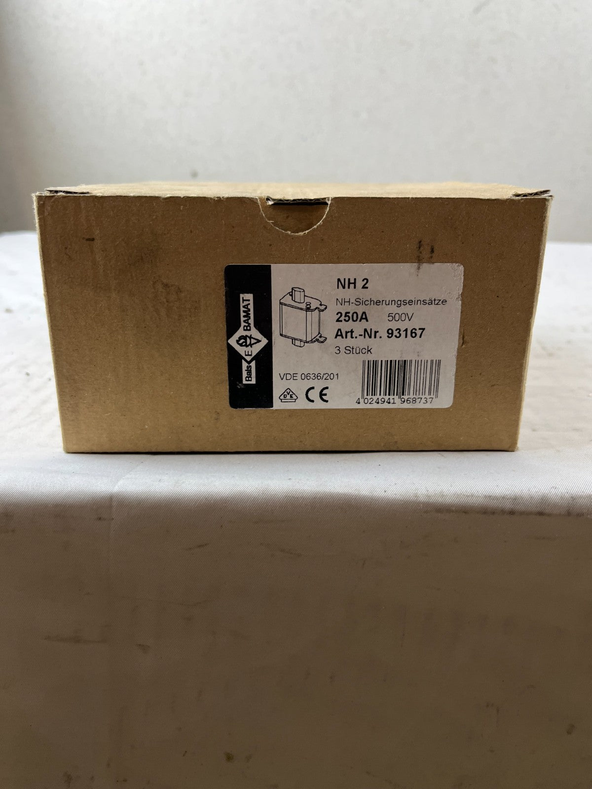 NH2 250A 500V gG Fuse Link Lot of 3x Bamat NH Fuse DIN 43620 NEW Units