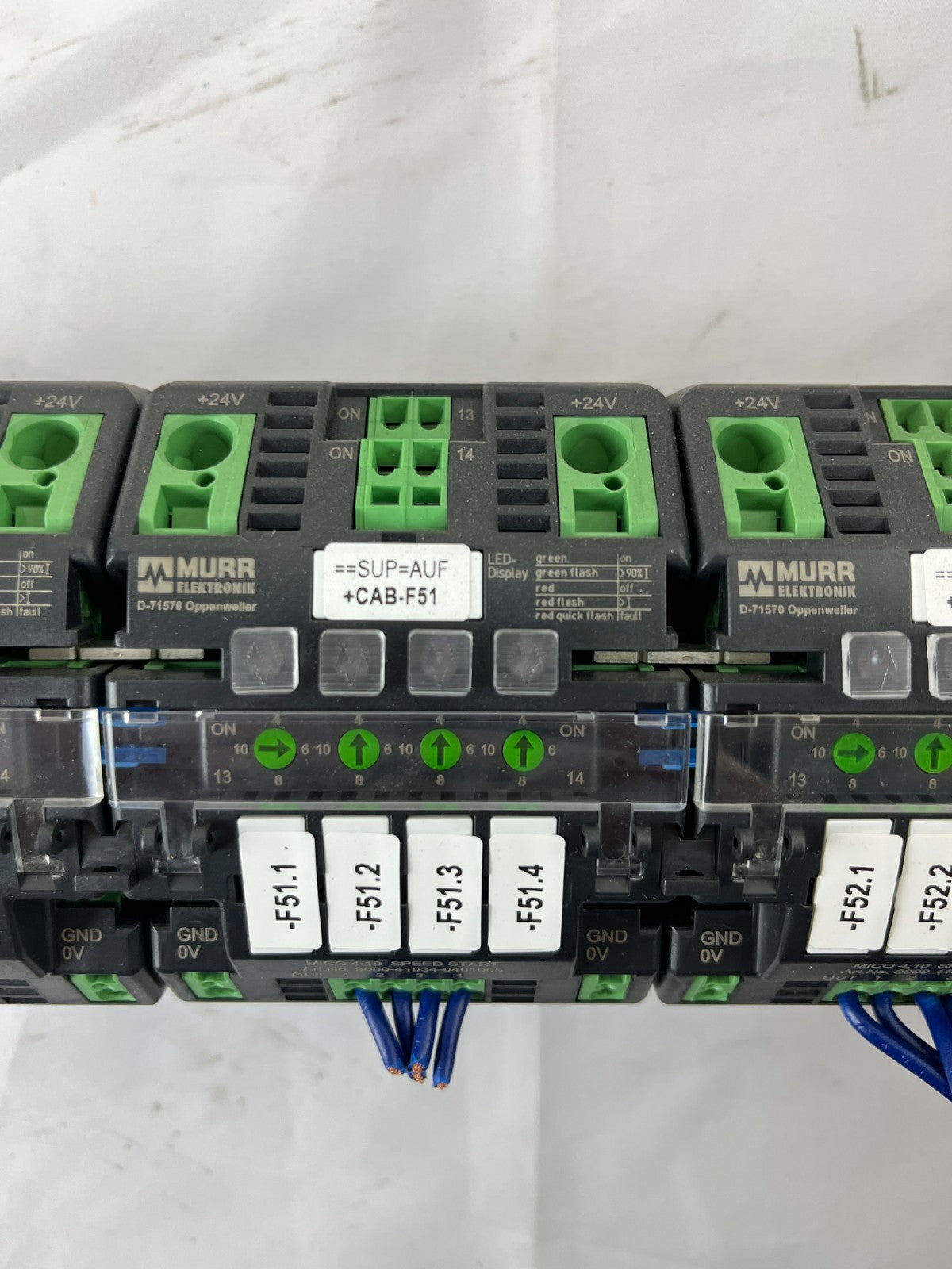 Lot of 4x Murr Elektronik D-71570 Relay Interface Modules 24VDC DIN Rail Used