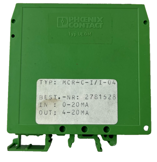 Phoenix Contact MCR-C-I/I-04 Signal Conditioner 0-20mA to 4-20mA 2781528 Used