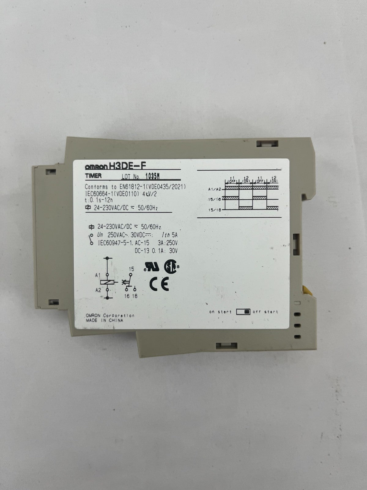 Omron H3DE-F Timer Relay 24–230V AC/DC Multi-Range DIN – Used, Tested, SPDT