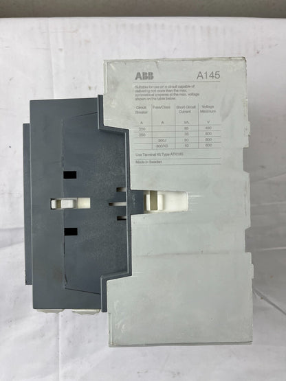 ABB A145-30 Power Contactor 3-Pole 250A AC-1 110–120V Coil With A145 Base Used