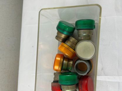 Mixed Lot 22mm Pilot Light Indicator Heads Red Green Amber White New Used