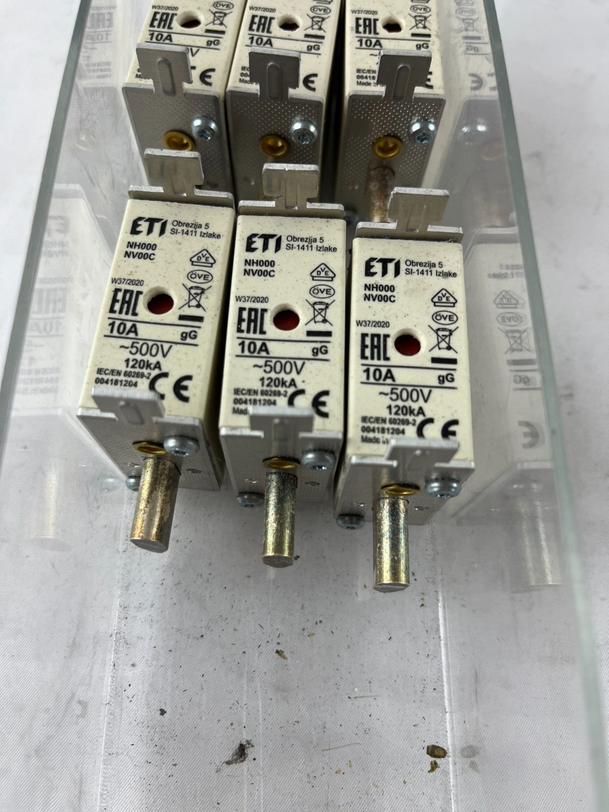 Lot 6x ETI NH000 NV000C Fuse Links 10A 500V gG 120kA 004181204 New Slovenia