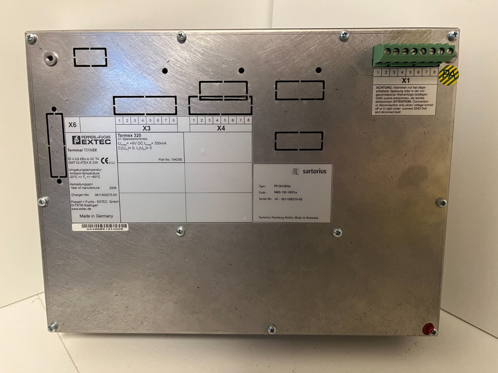 Sartorius PR 5610/05a Ex-Terminal w/ Pepperl+Fuchs Termex 320 - Used, Working