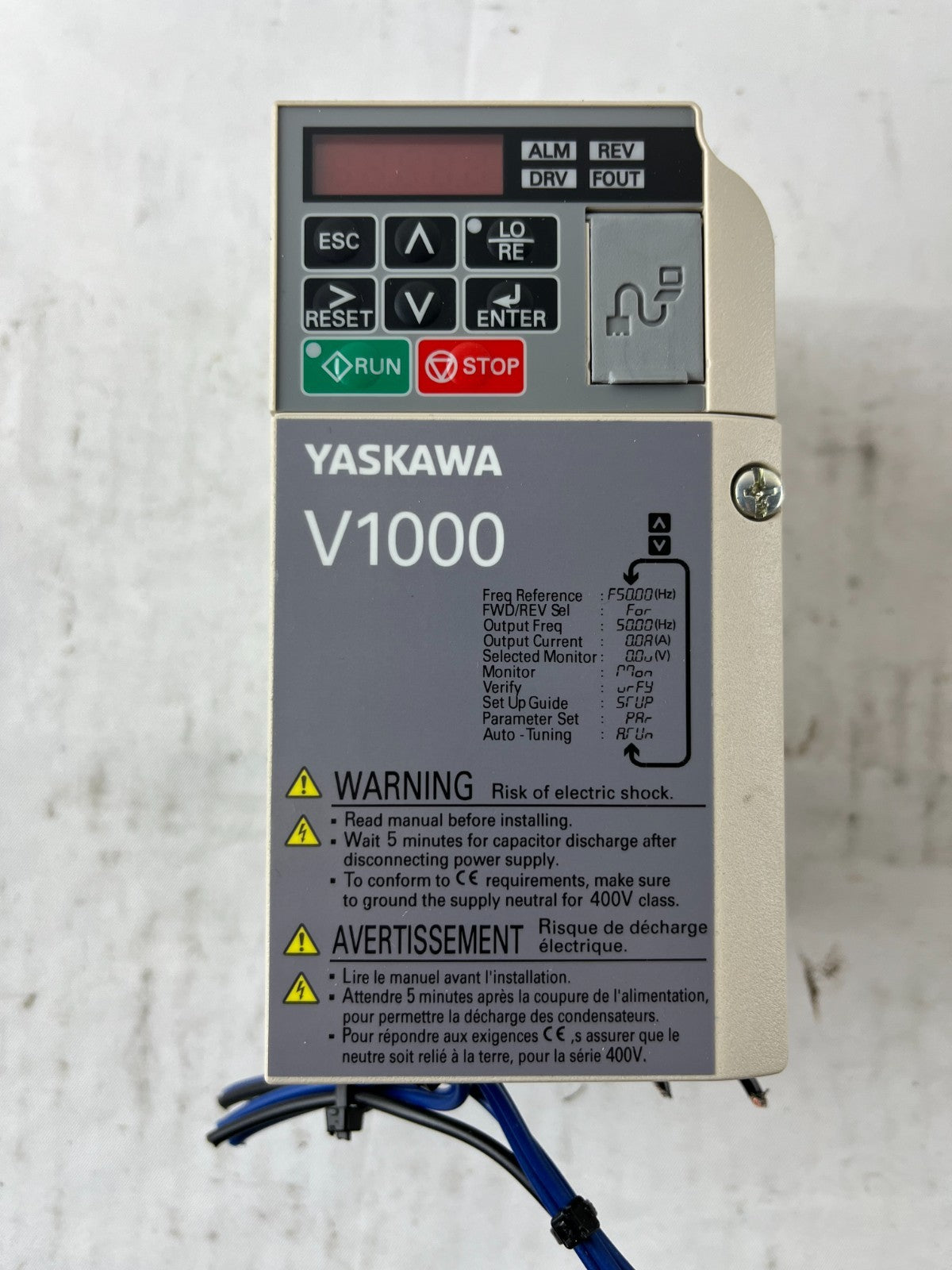 Yaskawa V1000 CIMR-VCBA0002BAA VFD 200-240VAC 0.37kW AC Drive Used Spare Unit