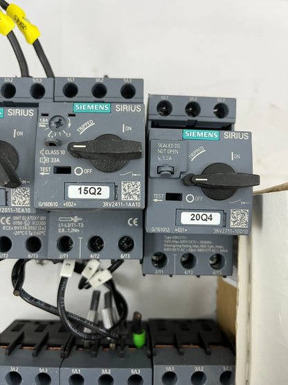 Bundle of 7 Siemens Sirius Motor Protection Circuit Breakers, Mix Various Types