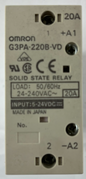 Omron G3PA-220B-VD Solid State Relay 20A 24–240VAC, 5–24VDC Input, DIN Rail, New