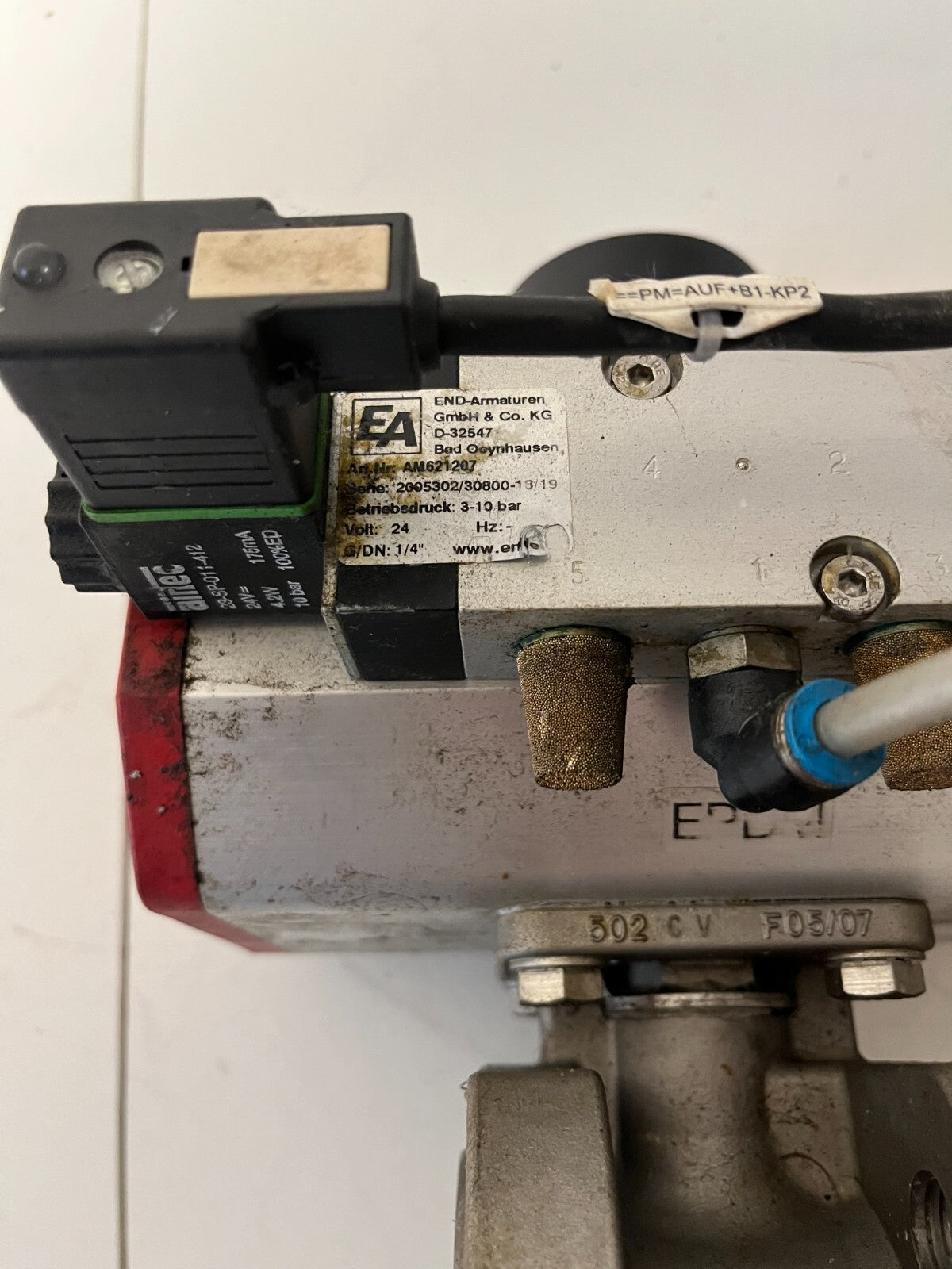 END-Armaturen DN50 Pneumatic Ball Valve Stainless Steel PTFE PN40 Double Acting