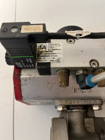 END-Armaturen DN50 Pneumatic Ball Valve Stainless Steel PTFE PN40 Double Acting