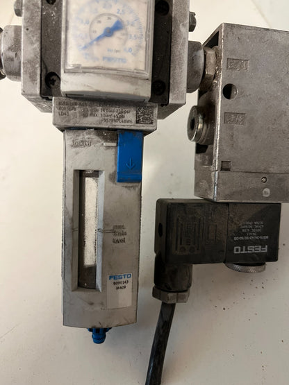 Festo Pneumatic Filter Regulator & Solenoid Valve Assembly – Used Working