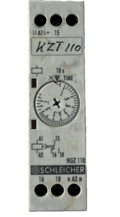 Schleicher NGZ 110 Timer Relay 230-240VAC 0.5-10s DIN Rail Used Spare Unit
