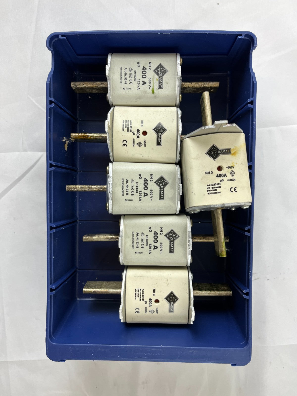 Damat NH2 NH3 400A 500V GG Fuses Lot Of 6 Used Spare Units Bundle