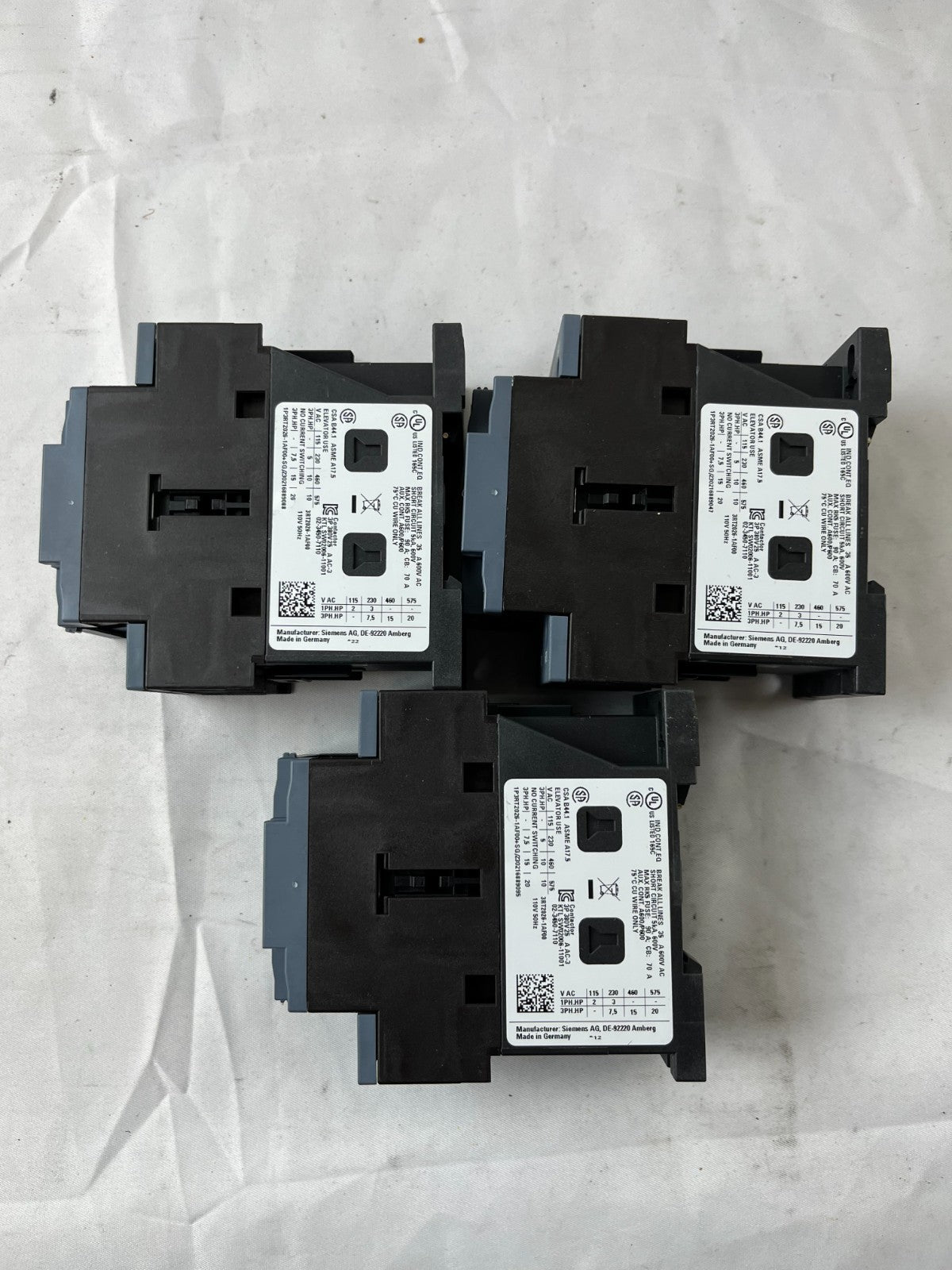 Siemens 3RT2026-1AF00 Contactor 110V Coil 3P SIRIUS Used Lot 3 Spare Units