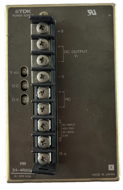 TDK RM24-4R5GB Power Supply 24V DC 4.5A 100–115V AC Input Used Japan Spare