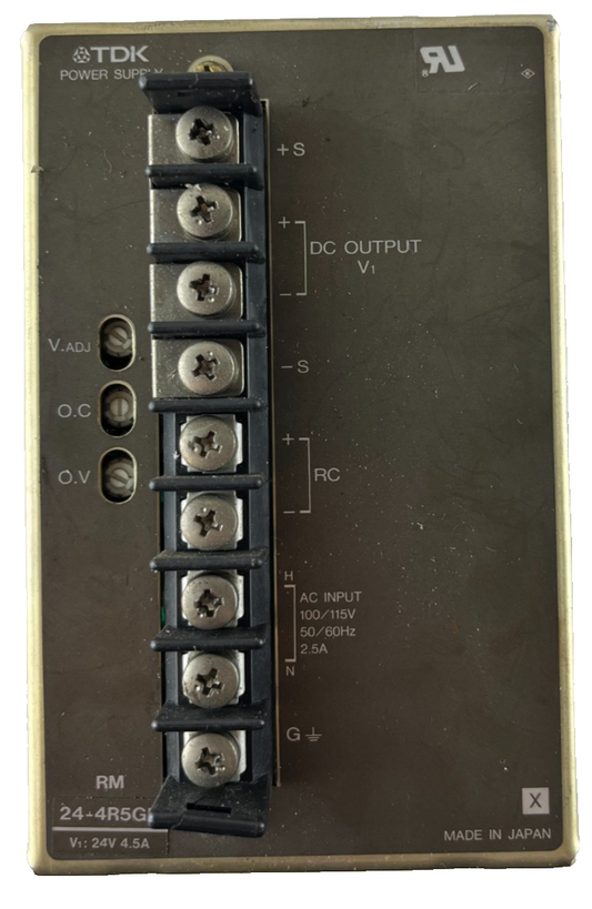 TDK RM24-4R5GB Power Supply 24V DC 4.5A 100–115V AC Input Used Japan Spare