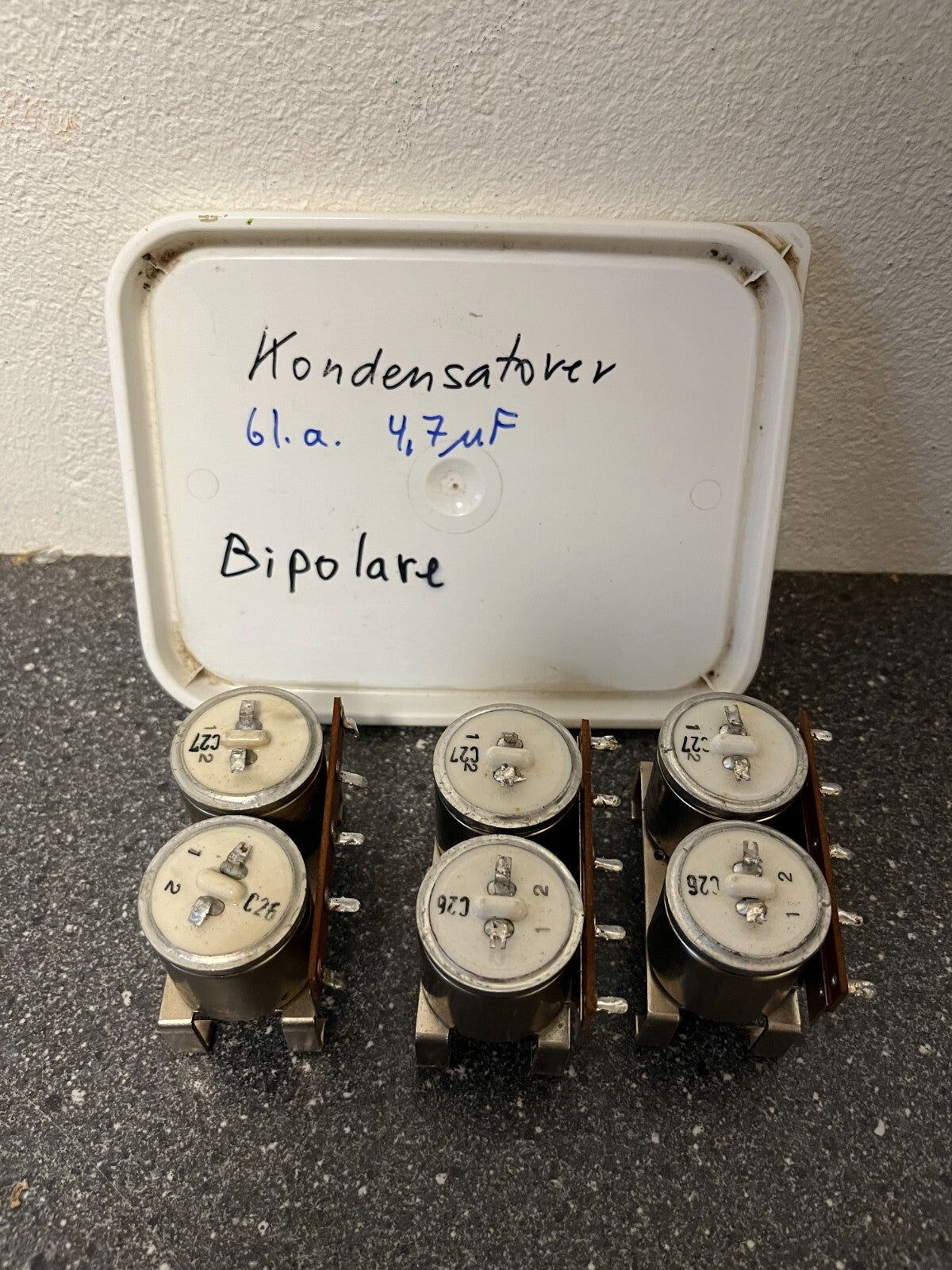 Vintage Bipolar Capacitor Lot - Various Values Including 4.7uF - Great for DIY