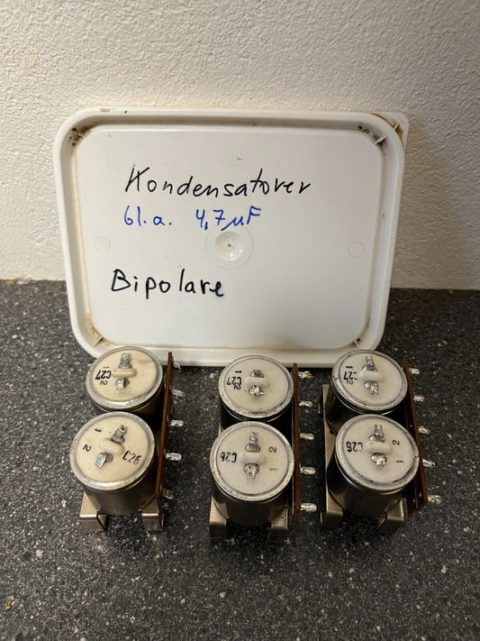 Vintage Bipolar Capacitor Lot - Various Values Including 4.7uF - Great for DIY