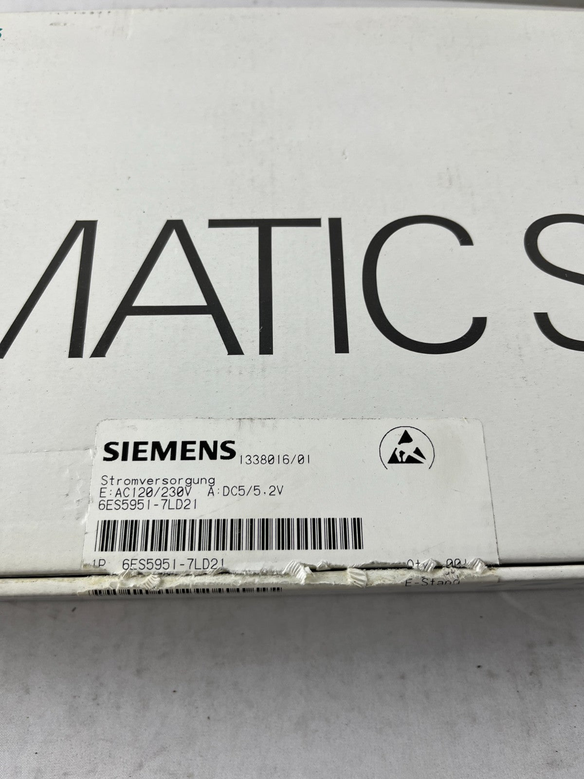 Siemens SIMATIC S5 PS 951 Power Supply 6ES5951-7LD21, 120/230V AC, 5 VDC 7/15 A