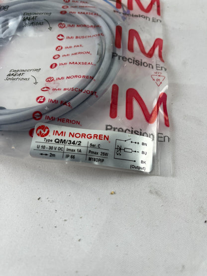 IMI Norgren QM/34/2 Reed Proximity Switch 10–30 V DC 1A 2 m Cable IP66 New