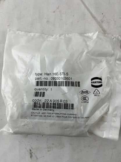 Harting Han 16E-STI-S Connector Insert 16+PE 500V 16A 09330162601 Germany NEW