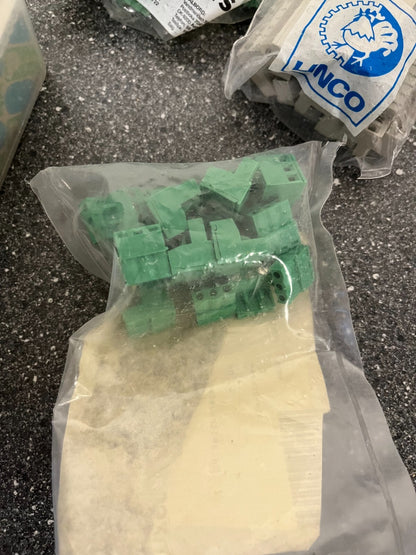 Lot of Phoenix Contact & Assorted Terminal Block Connectors - Mixed Green/Gray