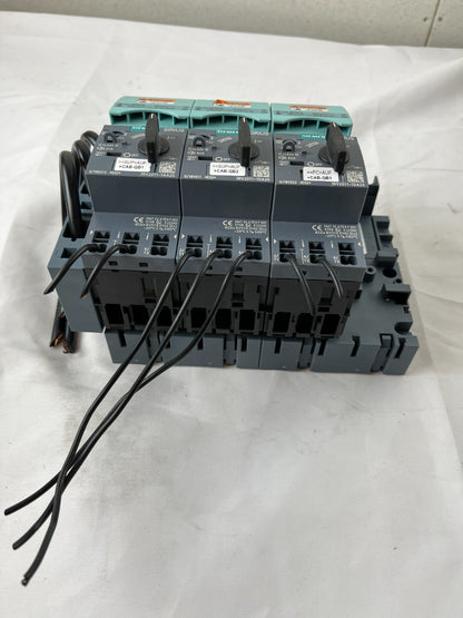Siemens Sirius 3RV2011 Motor Starter Lot 3x MPCB 1.1-3.2A w Base Modules Used