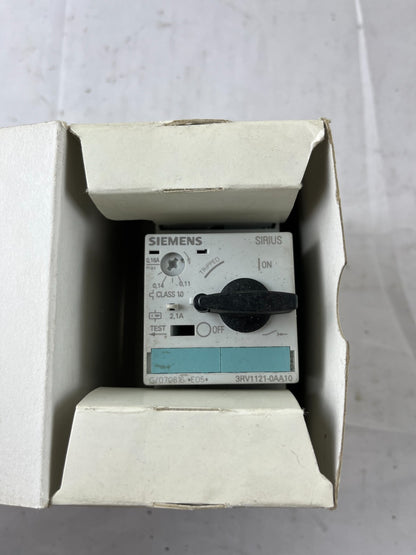 Siemens 3RV1121‑0AA10 SIRIUS Motor Protection Circuit Breaker 0.11–0.16A New