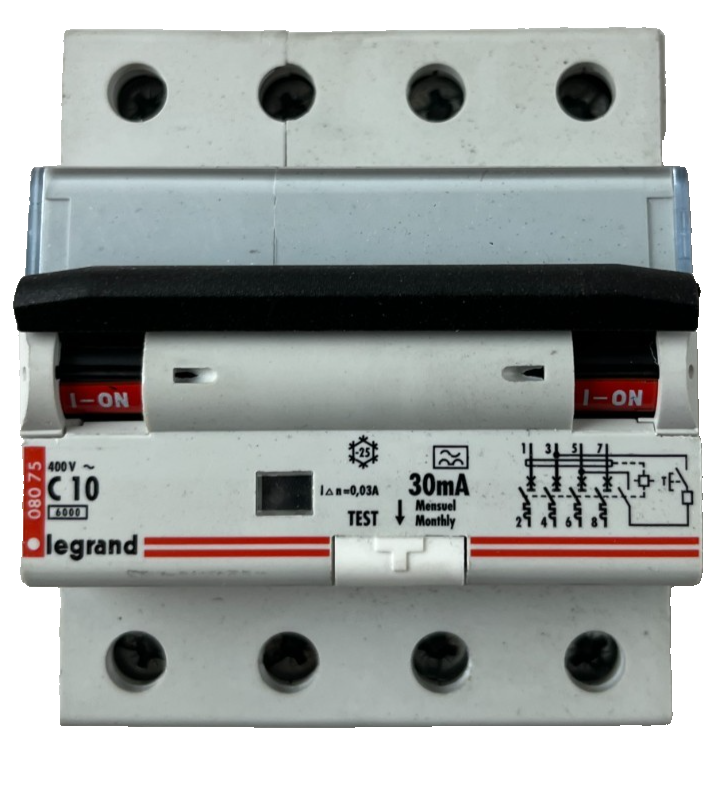 Legrand C10 RCBO 4P 400V 30mA Residual Circuit Breaker Used Spare Unit